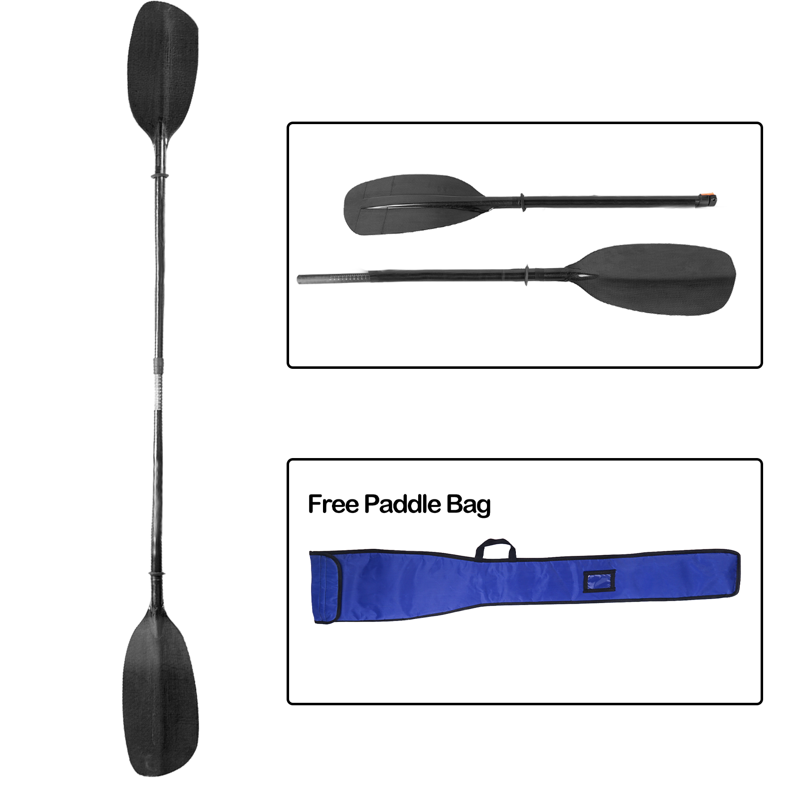 Kayak Paddle Carbon - 815g Carbon Whitewater Paddle albero dritto