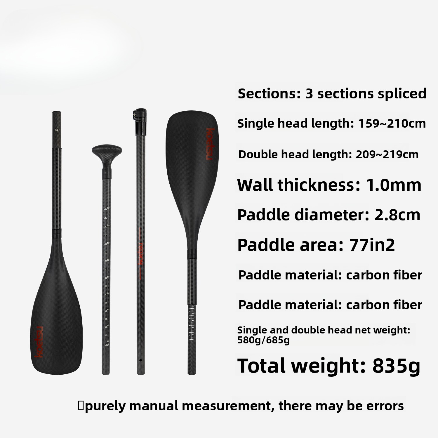 Pagaia in carbonio interamente - Kayak Paddle Carbon recensione e prezzo